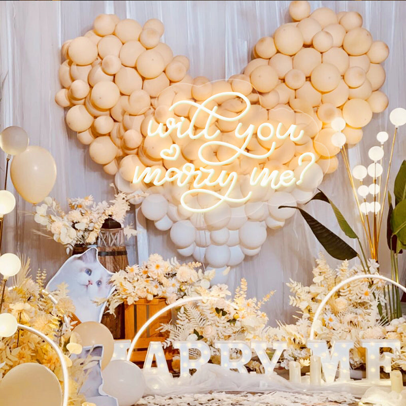 Will You Marry Me Neon Sign GracieBee Designs & Stationery