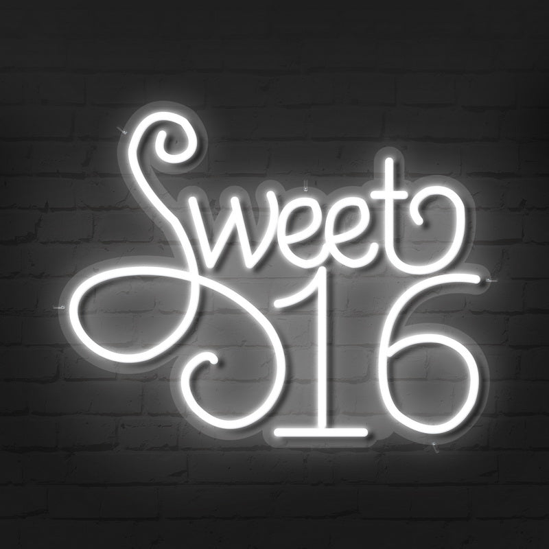 Bold Sweet 16 Neon Sign GracieBee Designs & Stationery