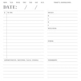 Daily Planning Updated Note Block Calendar GracieBee Designs & Stationery
