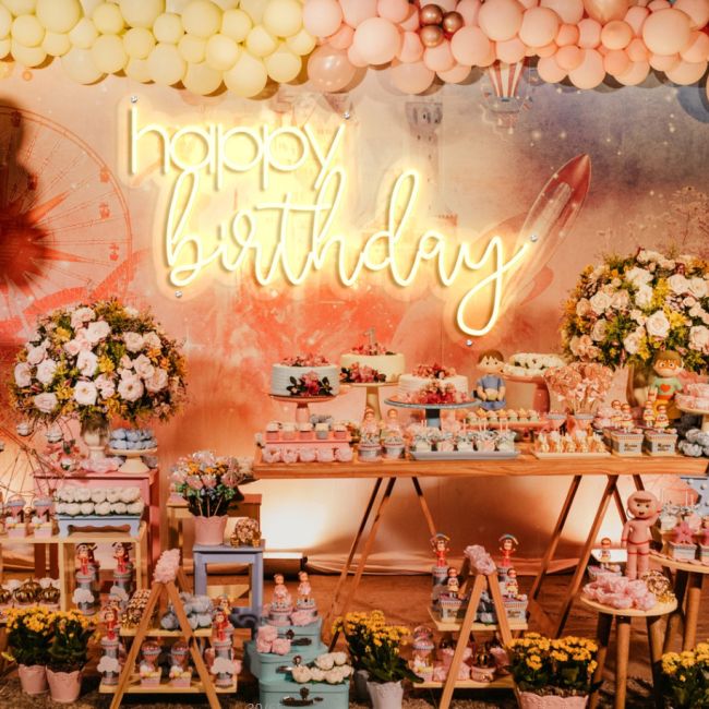 Happy Birthday Neon Sign GracieBee Designs & Stationery