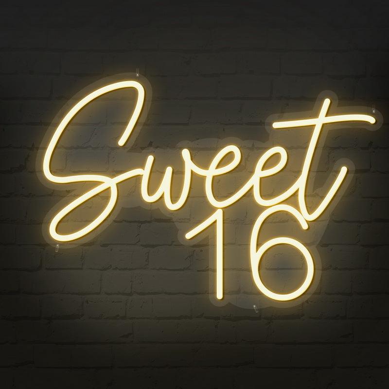 Sweet 16 Neon Sign GracieBee Designs & Stationery