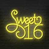 Bold Sweet 16 Neon Sign GracieBee Designs & Stationery