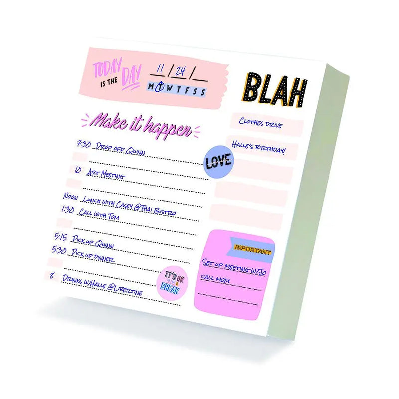 Undated Make it Happen Daily Note Block GracieBee Designs & Stationery