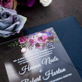 Colorful Floral Acrylic Invitation GracieBee Designs & Stationery