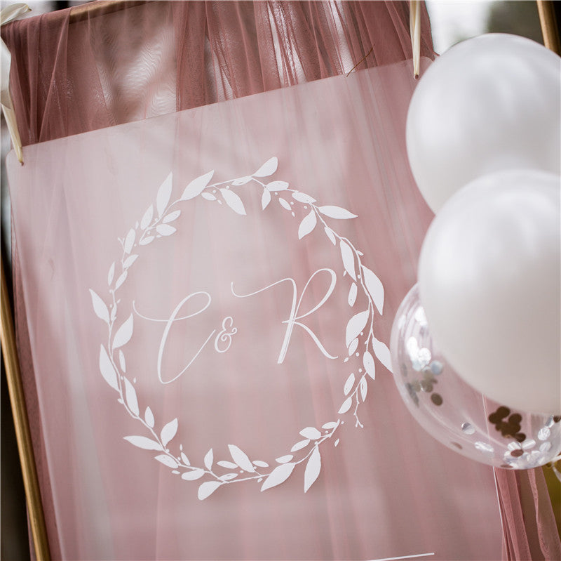Frosted Simple White Ink Acrylic Welcome Sign GracieBee Designs & Stationery