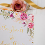 Rose Glitter Paper Invitation Suite GracieBee Designs & Stationery
