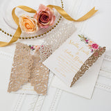 Rose Glitter Paper Invitation Suite