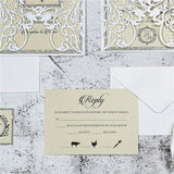 Exquisite Lace Wine Invitation Suite GracieBee Designs & Stationery