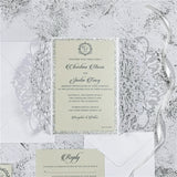 Exquisite Lace Wine Invitation Suite GracieBee Designs & Stationery