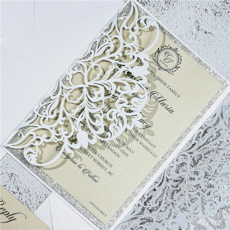 Exquisite Lace Wine Invitation Suite GracieBee Designs & Stationery