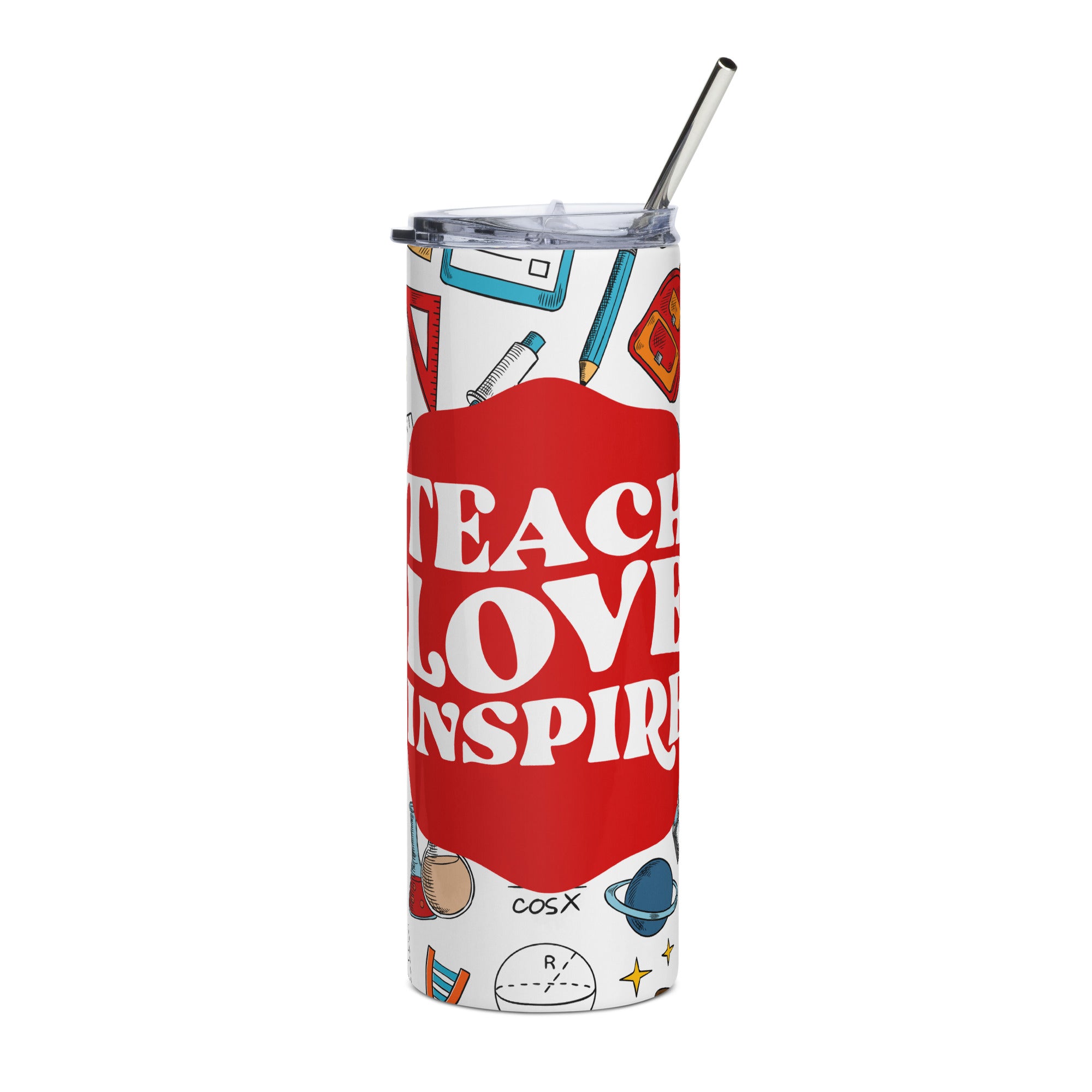 Teach Love Inspire Science Stainless Steel Tumbler GracieBee Designs & Stationery